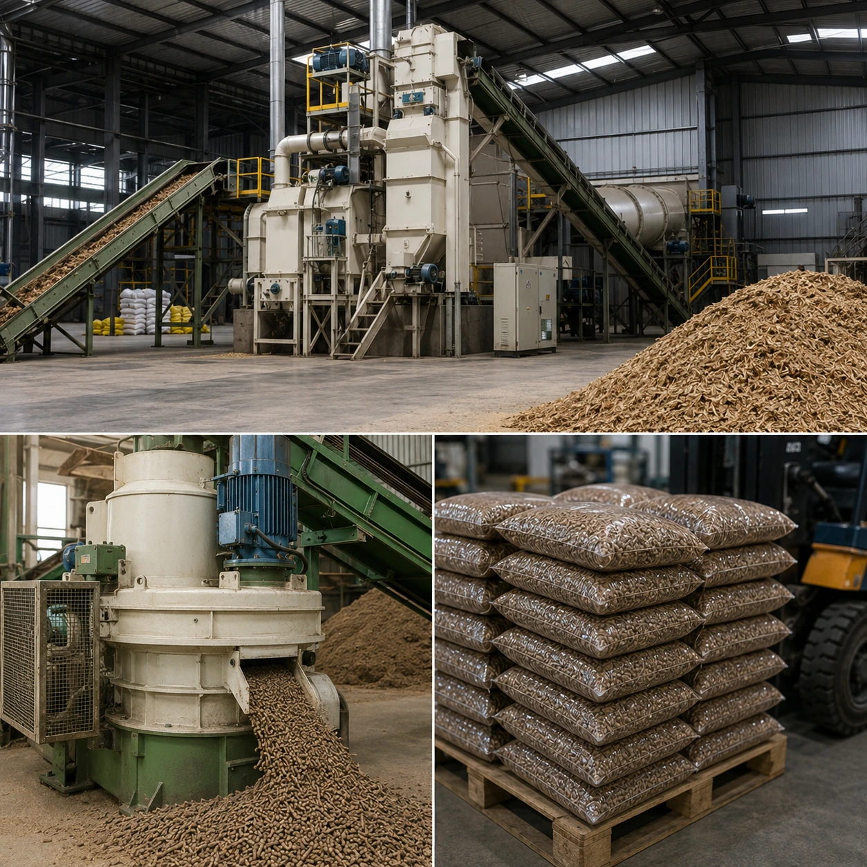 Biomass pellet production facility